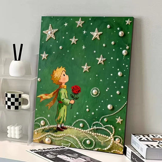 DIY Framed Pearl Painting - Handmade Self - Adhesive Pearls - The Little Prince