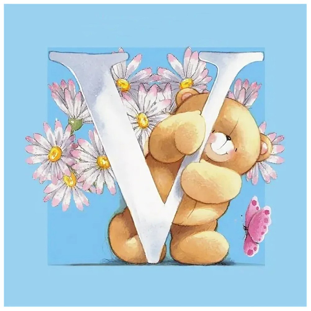 Diamond Painting - Full Round - Letter Bear