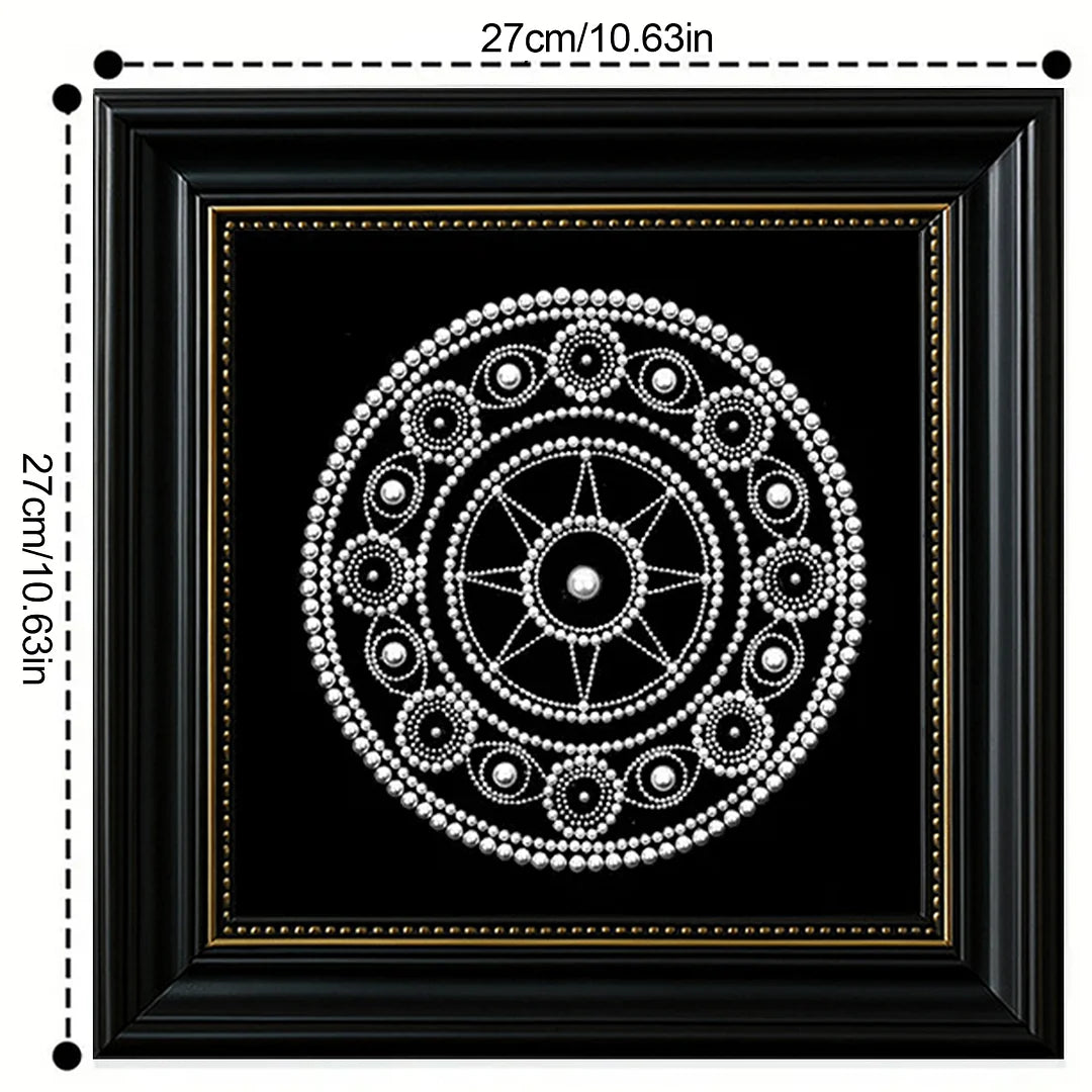 DIY Pearl Painting With Frame - Handmade Self-Adhesive Pearls - Mandala (27*27cm) A