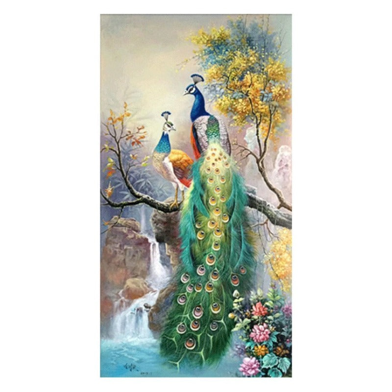 11ct Stamped Cross Stitch Peacock Quilting Fabric (56*101cm)