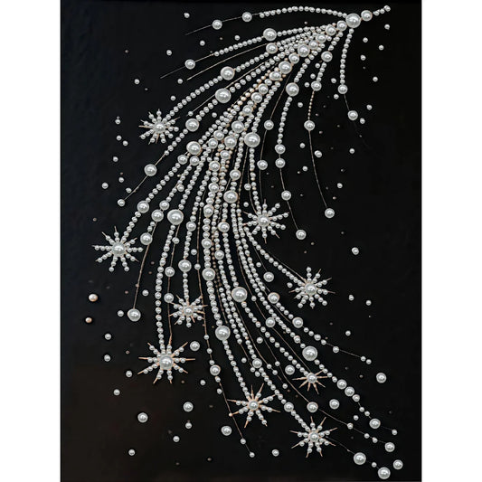 DIY Pearl Painting With Frame - Handmade Self-Adhesive Pearls - Starry Spray (30*40cm)