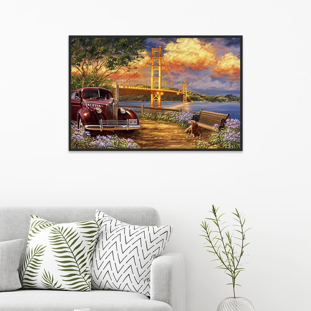 Diamond Painting - Full Round - Car Bridge River