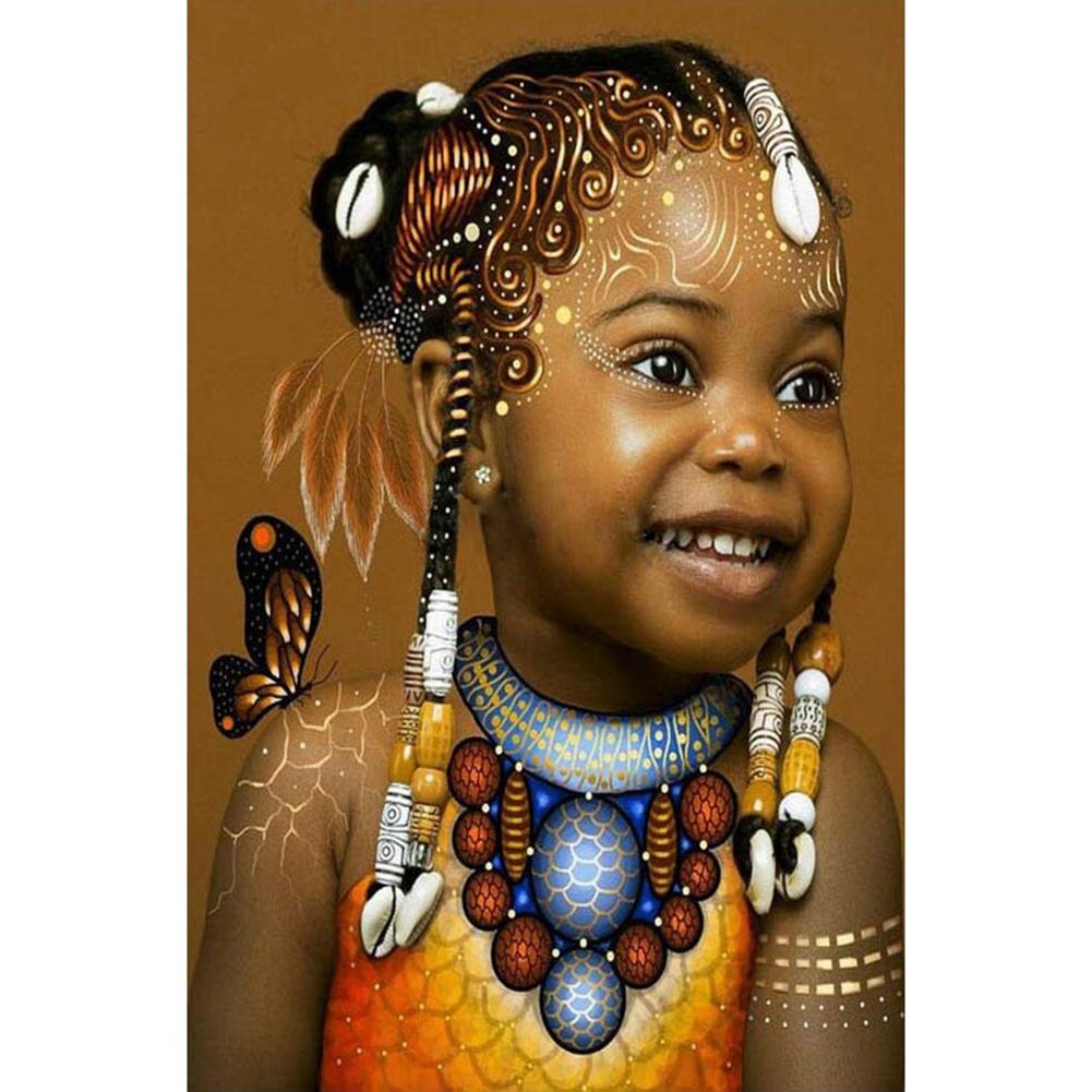 5D Diy Diamond Painting Kit Full Round Beads Bright Little Girl