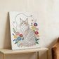 DIY Pearl Painting With Frame - Handmade Self-Adhesive Pearls - White Cat (30*40cm)