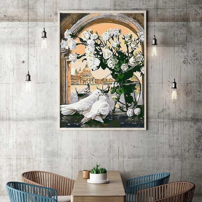 Hand Painted Oil Drawing Wall Picture DIY Living Room Home Decor