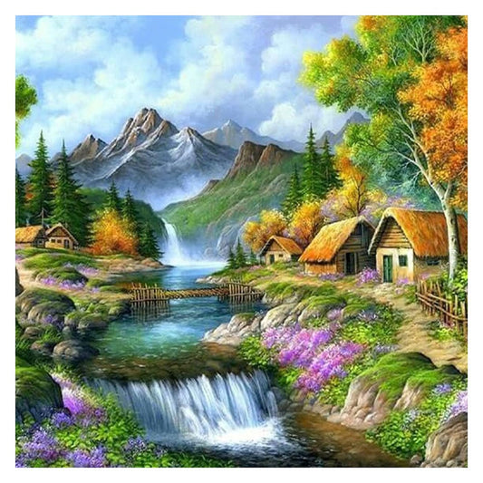 11CT Stamped Cross Stitch Countryside Quilting Fabric (50*50CM)