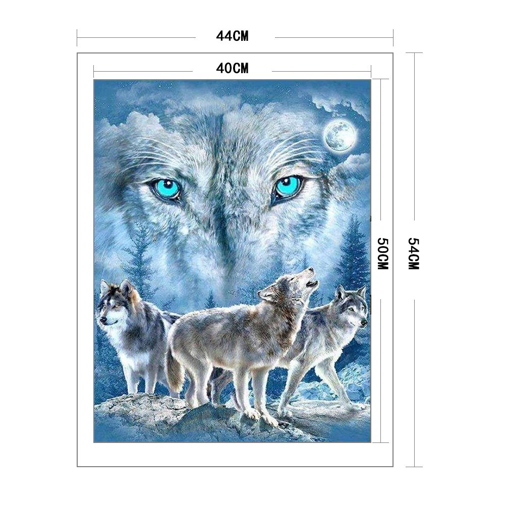 11CT Stamped Cross Stitch - Wolf(40*50CM) B