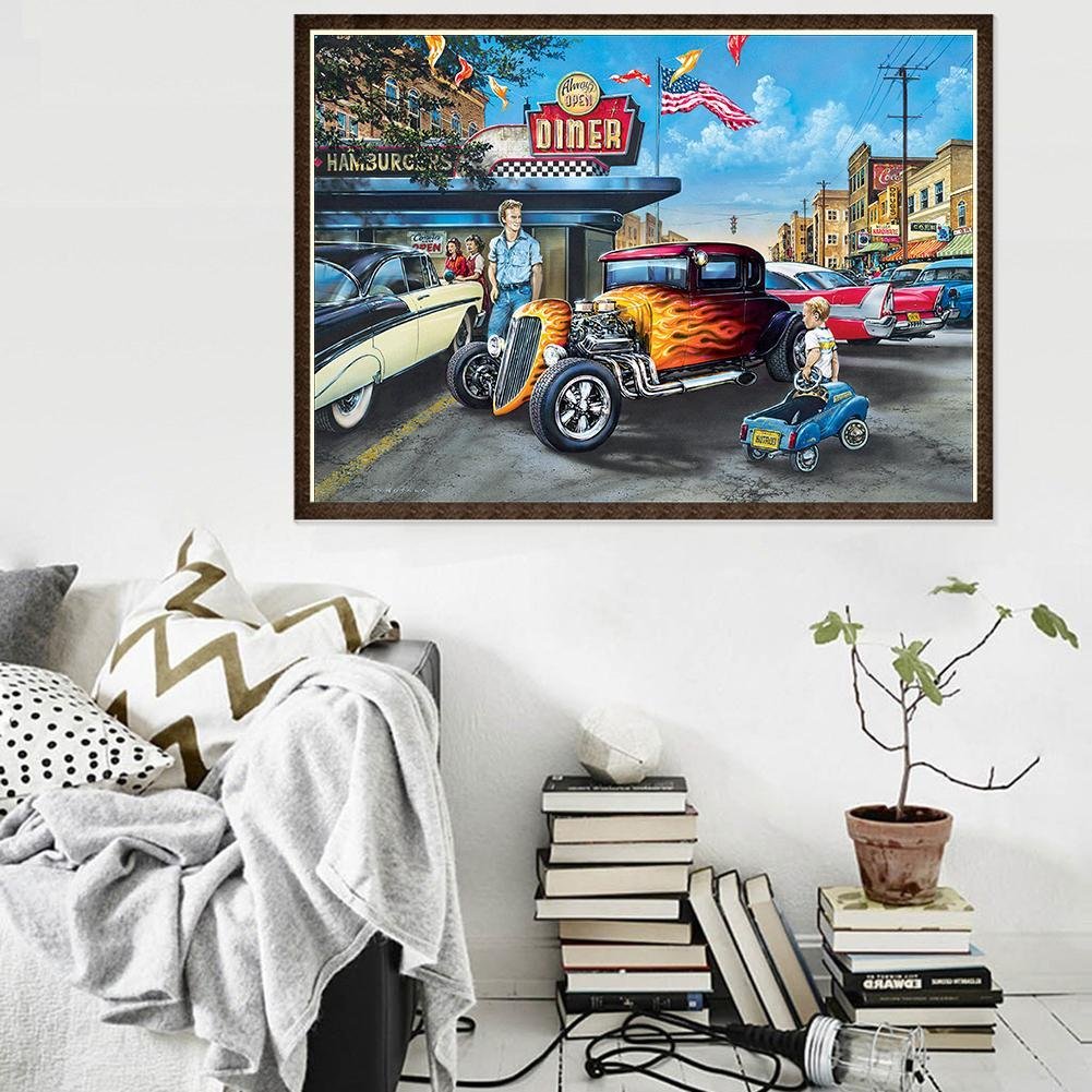 Diamond Painting - Full Round - Vintage Car B