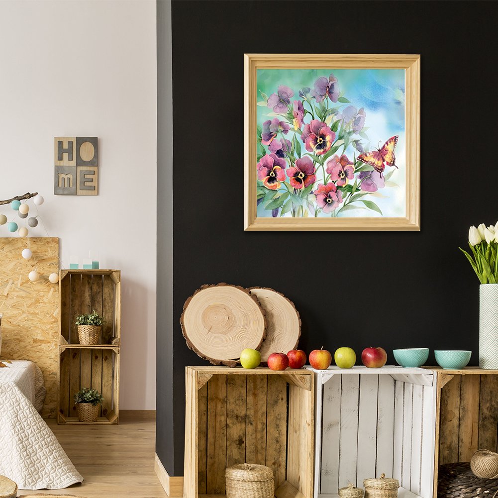 5D DIY Diamond Painting - Full Round - Flower Butterfly