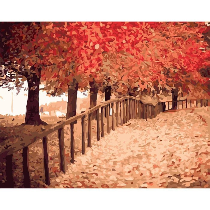 Painting By Numbers kit Digital Oil Art Picture Autumn Path