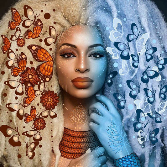 African Exotic Woman Beauty Full Round Diamond Painting