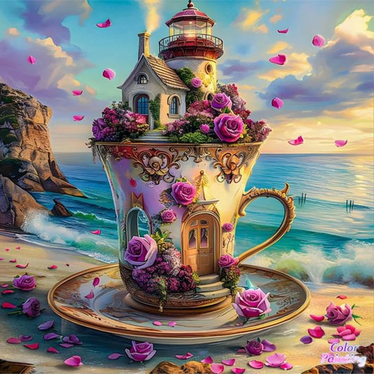 Diamond Painting - Full Round / Square - Teacup Castle