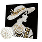 DIY Pearl Painting With Frame - Handmade Self-Adhesive Pearls - Lady (25*25cm) A