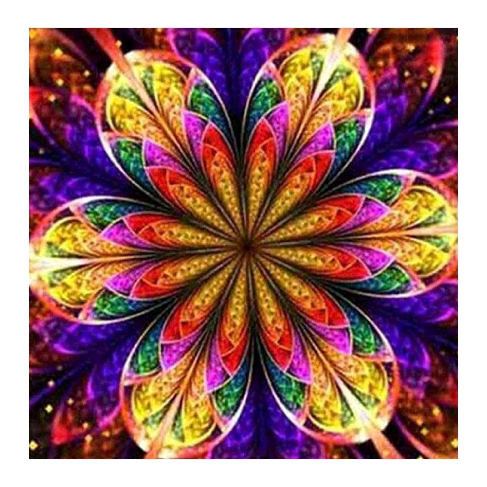 5D Diy Diamond Painting Kit Full Round Beads Geometry Flower