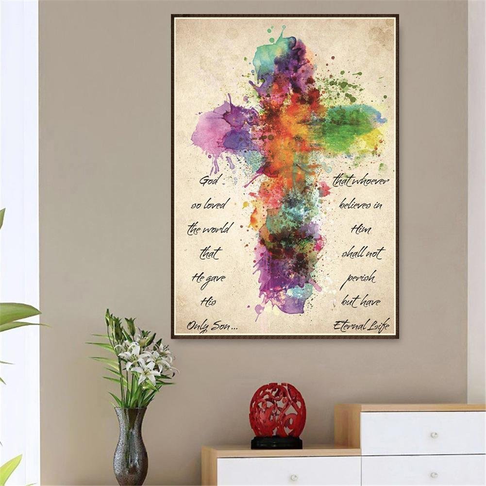 Diamond Painting - Full Round - Cross Colorful