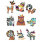 9pcs animals round drill diamond painting stickers kit