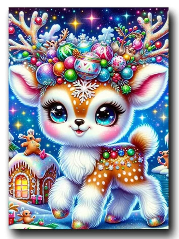 christmas deer diamond painting kit