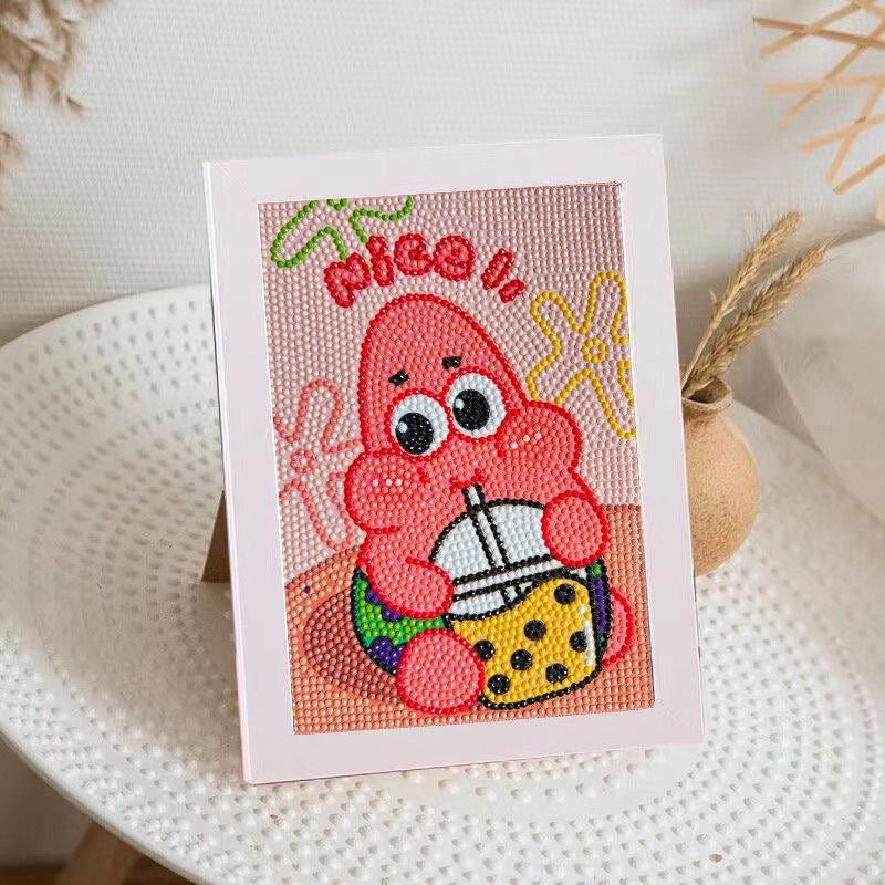 Patrick Star Spongebob Diamond Painting Kit For Kids With/ Without Frame