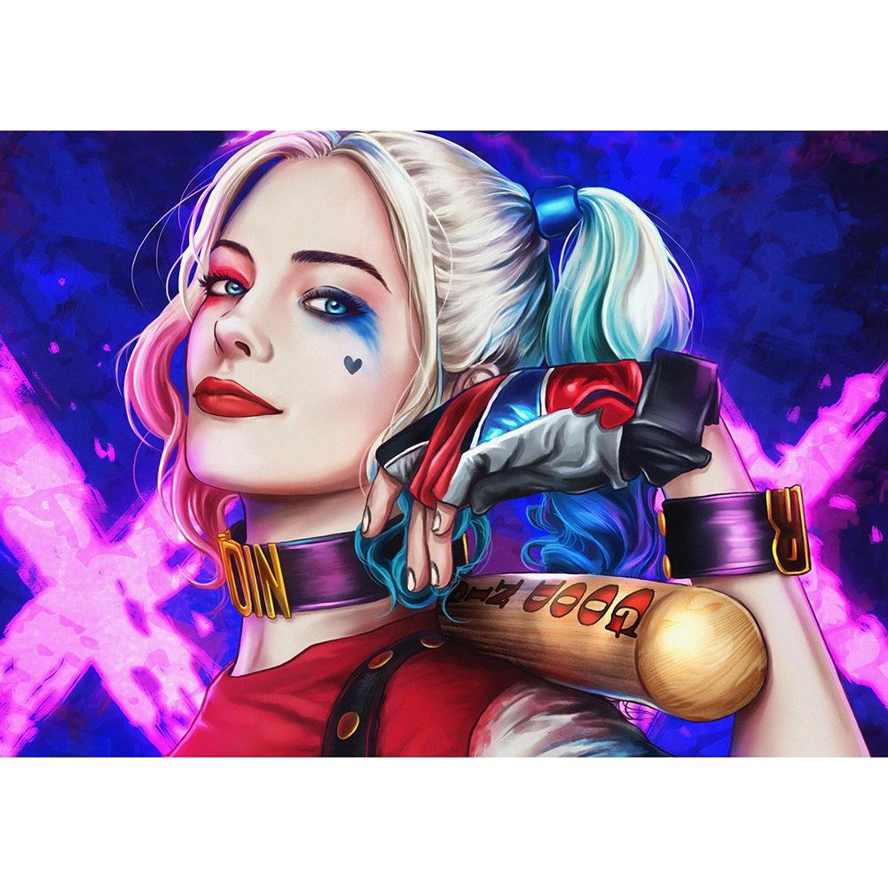 5D Diy Diamond Painting Kit Full Round Beads Harley Quinn