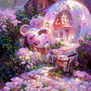 Pink House | Full Round/Square Diamond Painting Kits B | 50x70cm | 60x80cm|80X100CM