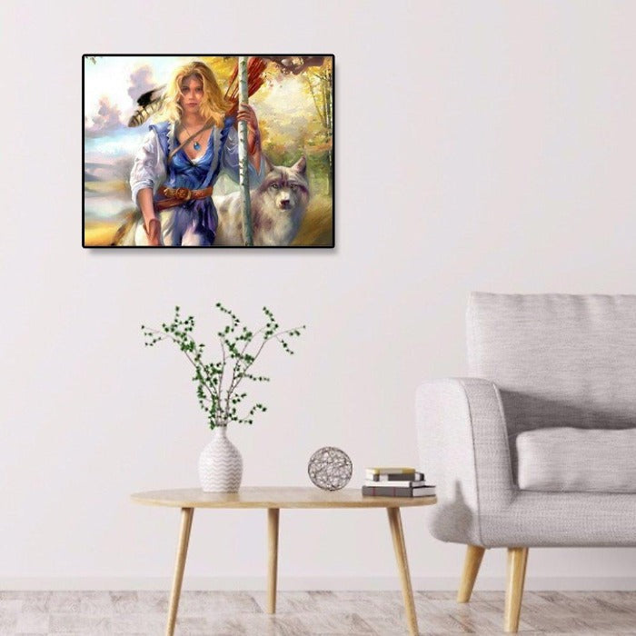  Paint by Number No Mixing Oil Painting Charming Lady Craft Wall Decor