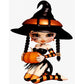 11ct Stamped Cross Stitch Cartoon Witch( 30*40cm)