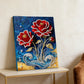 DIY Pearl Painting With Frame - Handmade Self-Adhesive Pearls - Red Rose (30*40cm) A