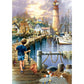 5D Diy Diamond Painting Kit Full Round Beads Litter Boy Fishing Seaside