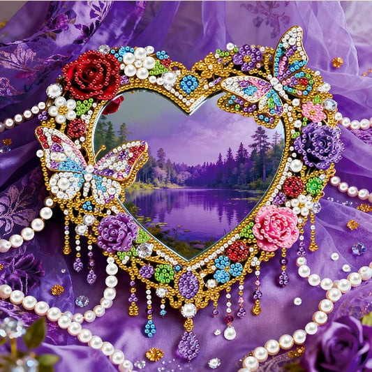 DIY Pearl Painting With Frame - Handmade Self-Adhesive Pearls - Heart (25*25cm)