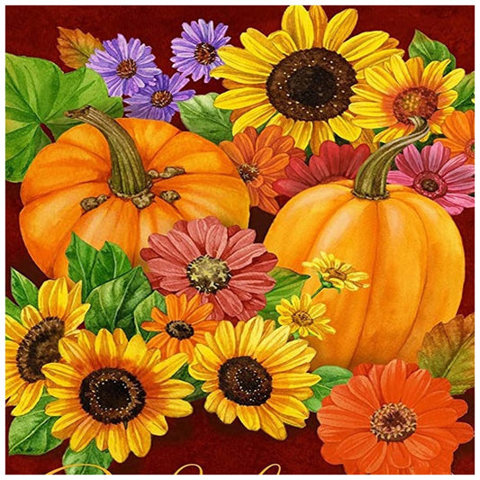 Diamond Painting - Full Round - Pumpkin Sunflower