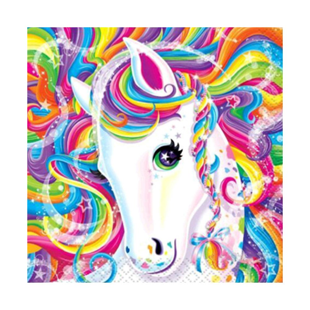 5D Diy Diamond Painting Kit Full Round Beads Rainbow Horse