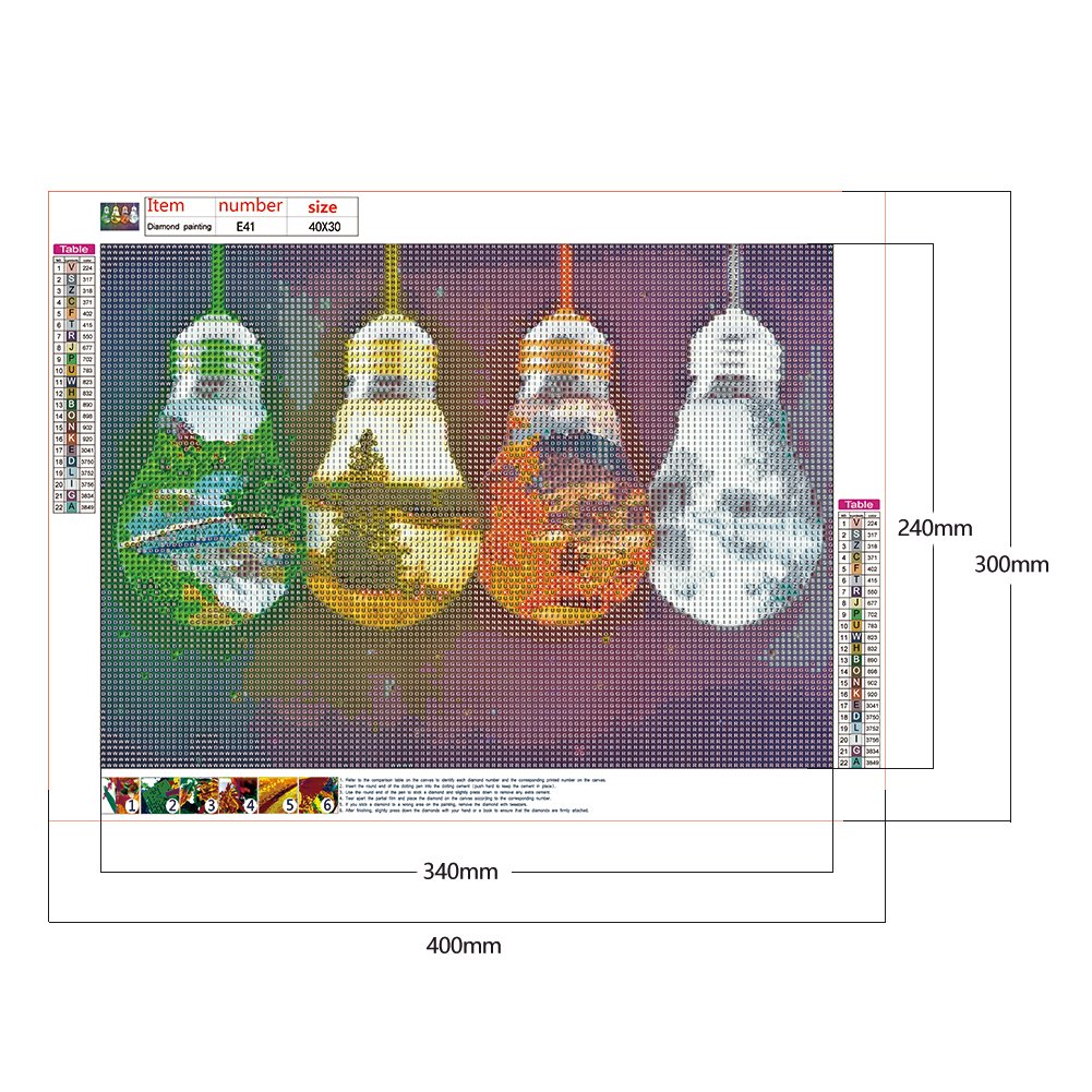 Diamond Painting - Full Round -  Landscape in Light Bulbs