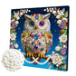 DIY Pearl Painting With Frame - Handmade Self-Adhesive Pearls - Owl (25*25cm) A