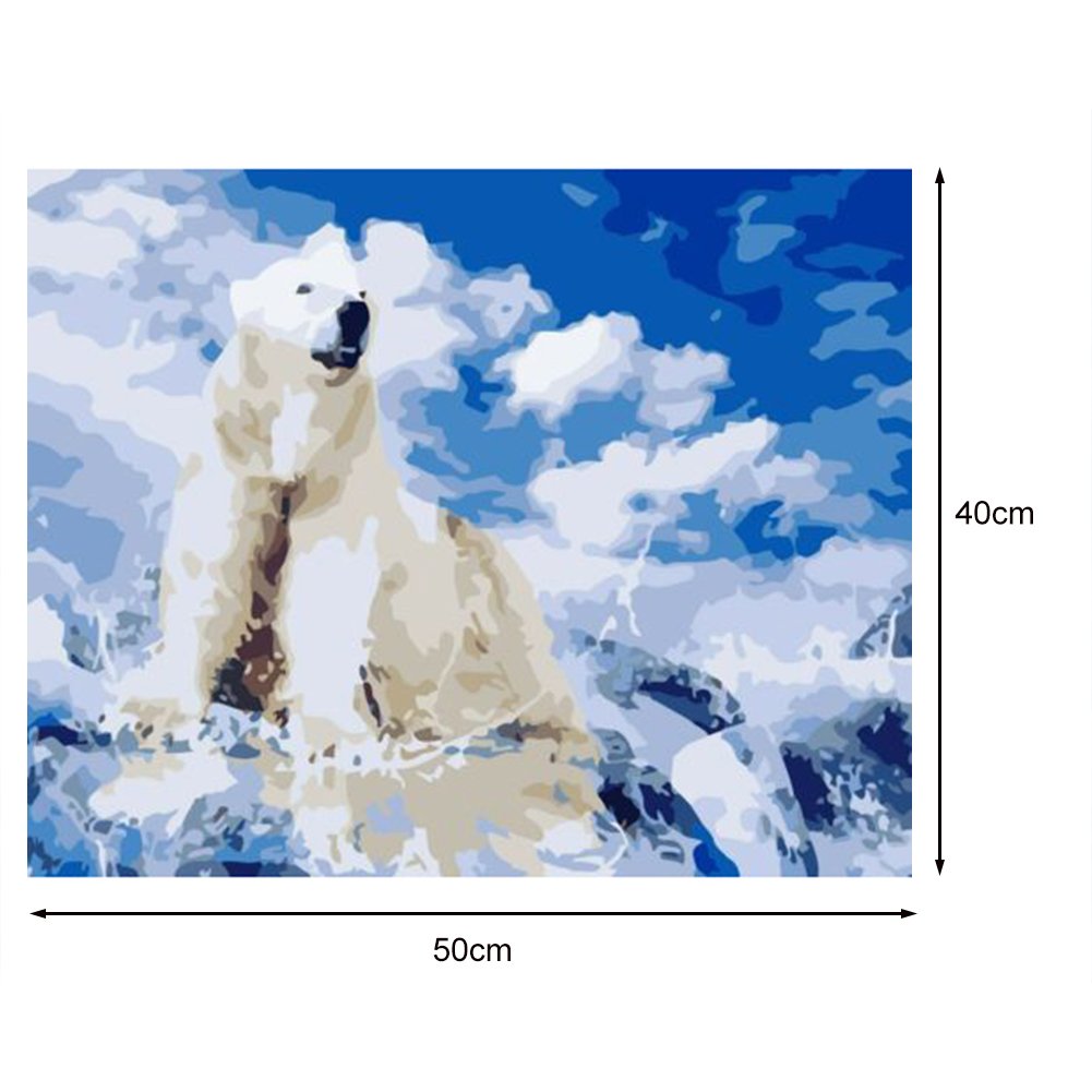 Paint By Number - Oil Painting - Sitting Polar Bear (40*50cm)