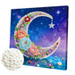 DIY Pearl Painting With Frame - Handmade Self-Adhesive Pearls - Moon (25*25cm)