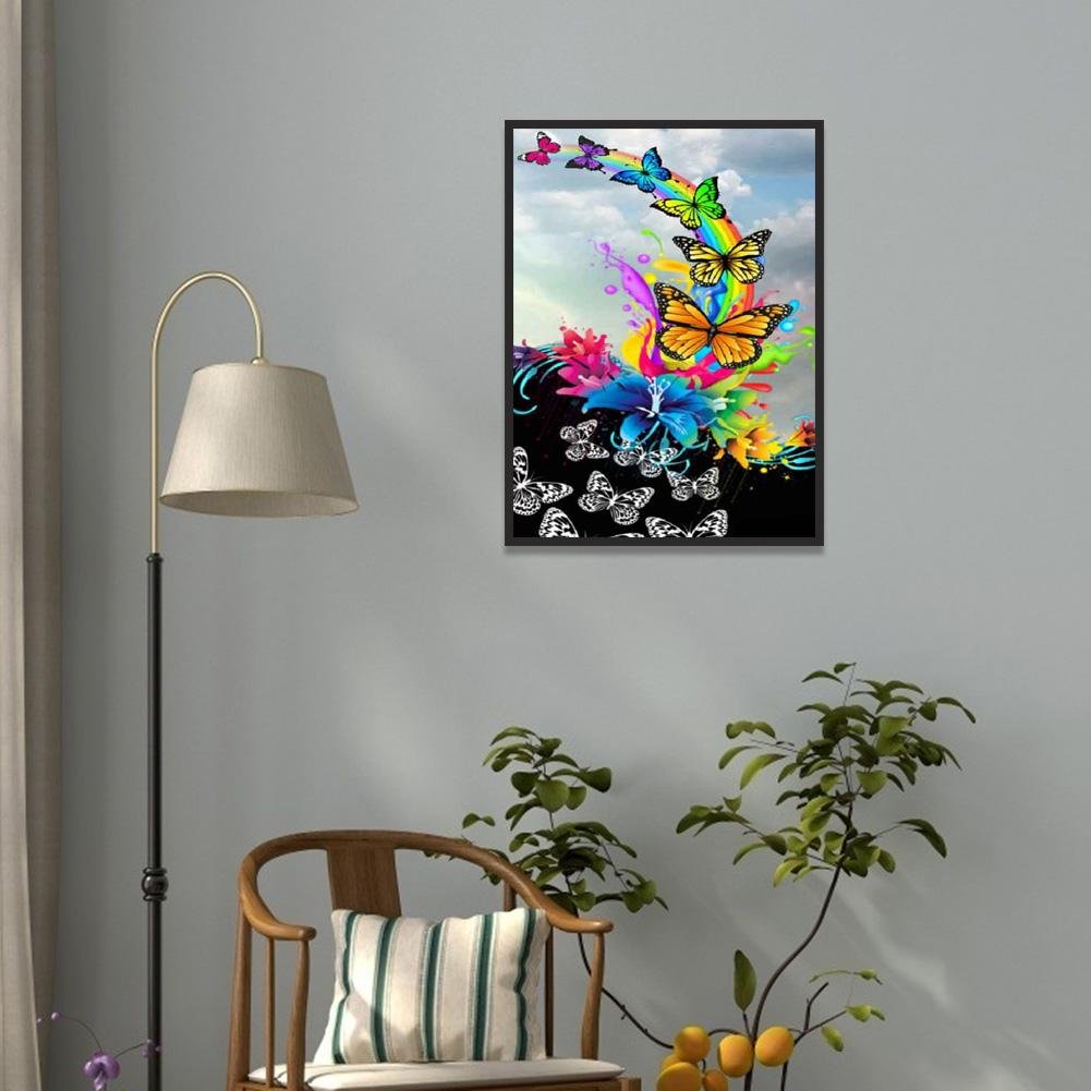Diamond Painting - Full Round - Rainbow Butterfly