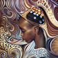 African woman Round Beads Art Include Drawing Tools