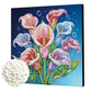 DIY Pearl Painting With Frame - Handmade Self-Adhesive Pearls - Calla Lily (25*25cm)