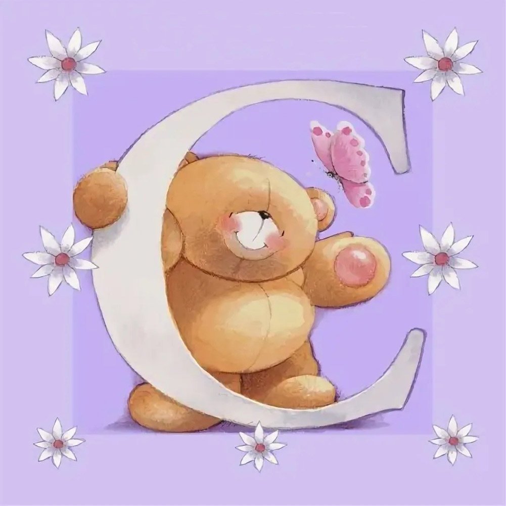 Diamond Painting - Full Round - Letter Bear