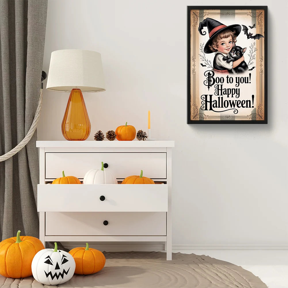 Diamond Painting - Full Round / Square - Boo To You Happy Halloween (30*45cm)