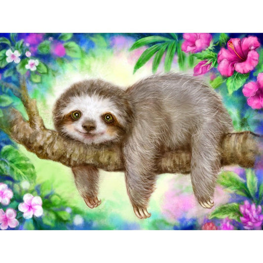 5D Diy Diamond Painting Kit Full Round Beads Cartoon Sloth