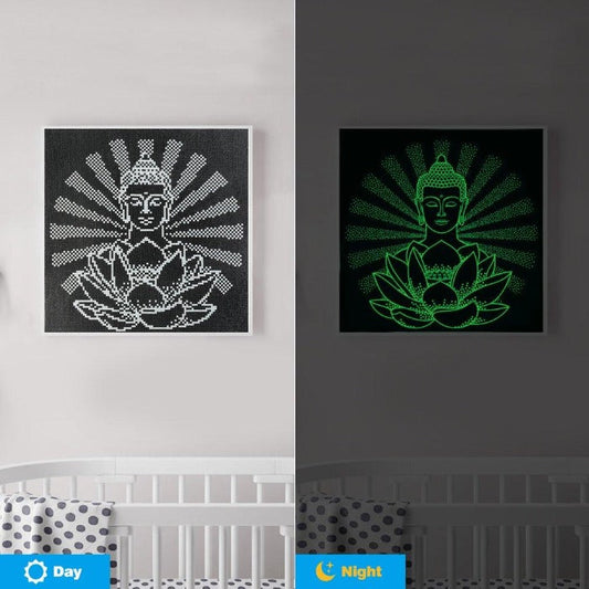 35*35cm Buddha Crystal Rhinestone Luminous Diamond Painting