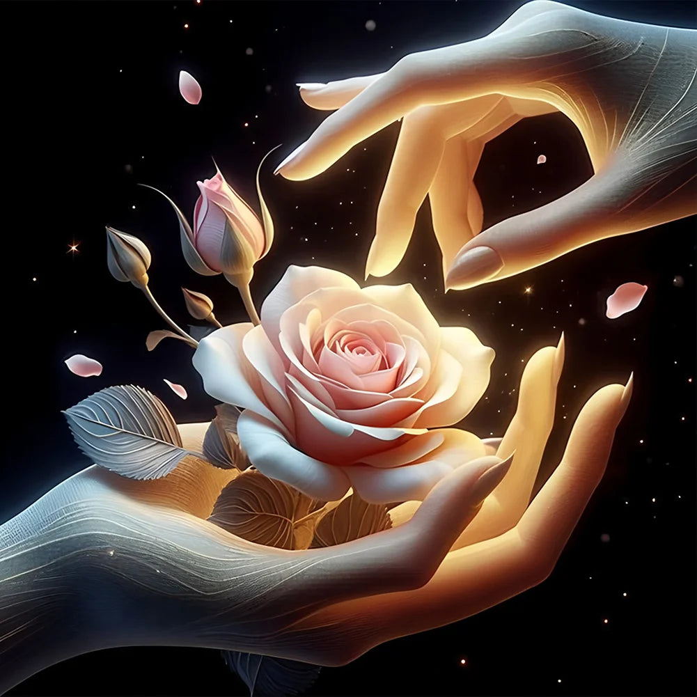 Diamond Painting - Full Round / Square - Rose In Hand