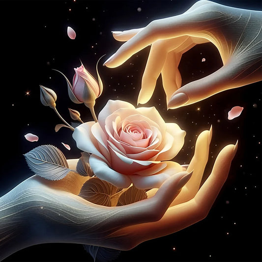 Diamond Painting - Full Round / Square - Rose In Hand
