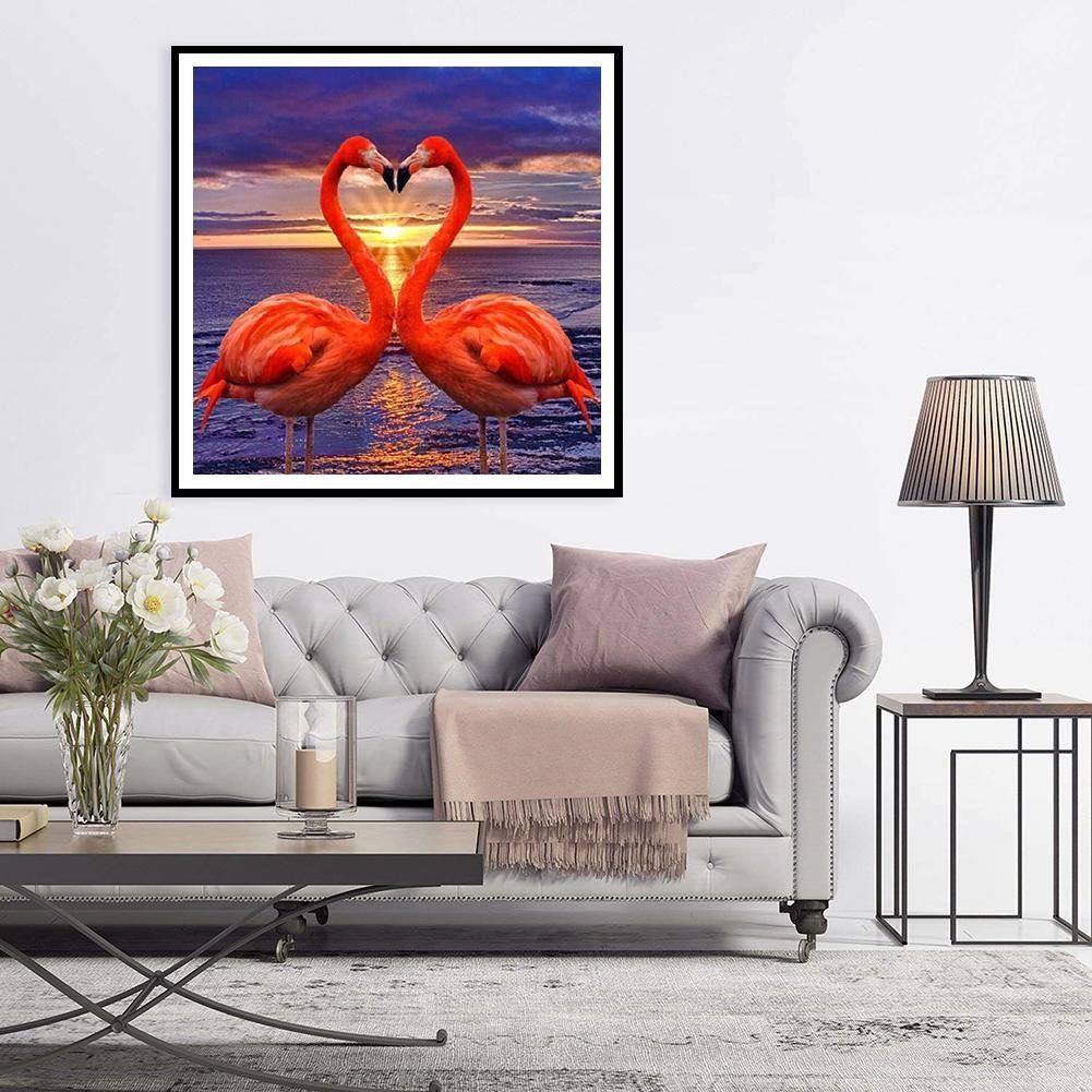 5D DIY Diamond Painting Kit - Full Round - Flamingos