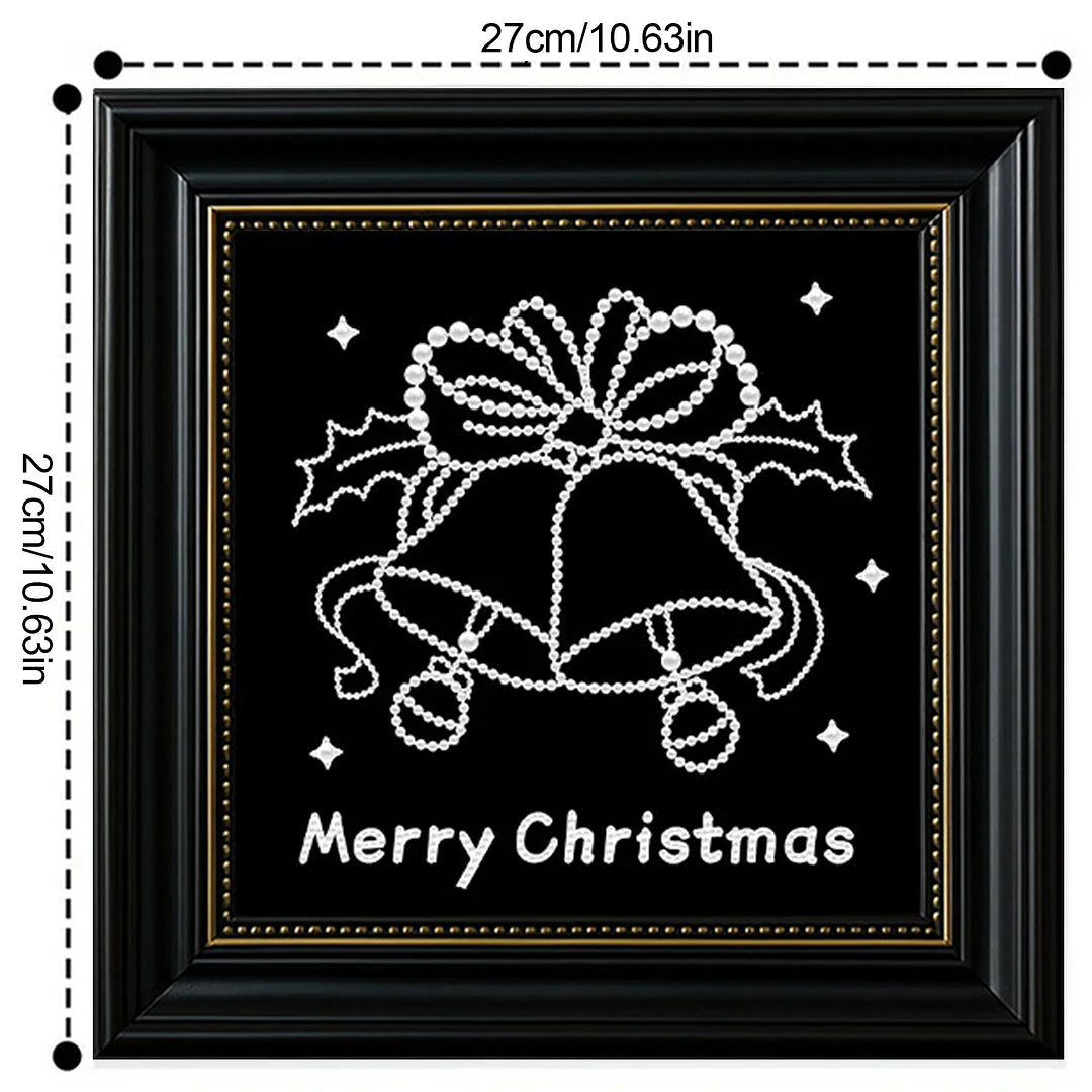 DIY Pearl Painting With Frame - Handmade Self-Adhesive Pearls - Merry Christmas (27*27cm)