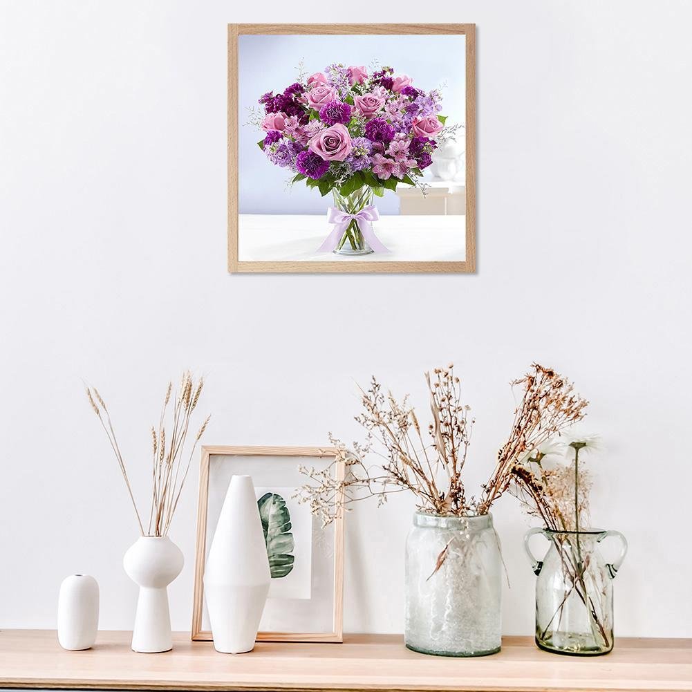 Diamond Painting - Full Round -  Purple Flower Vase