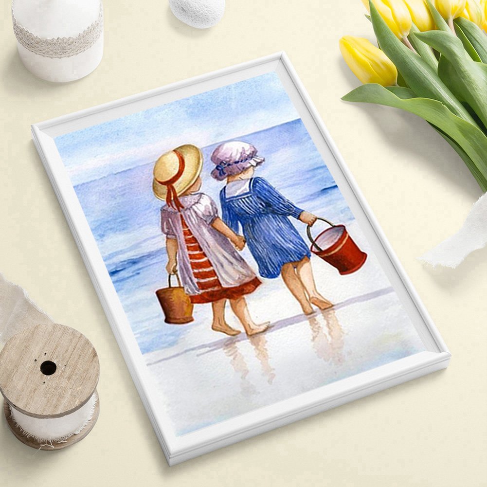 Diamond Painting - Full Round - Beach Children