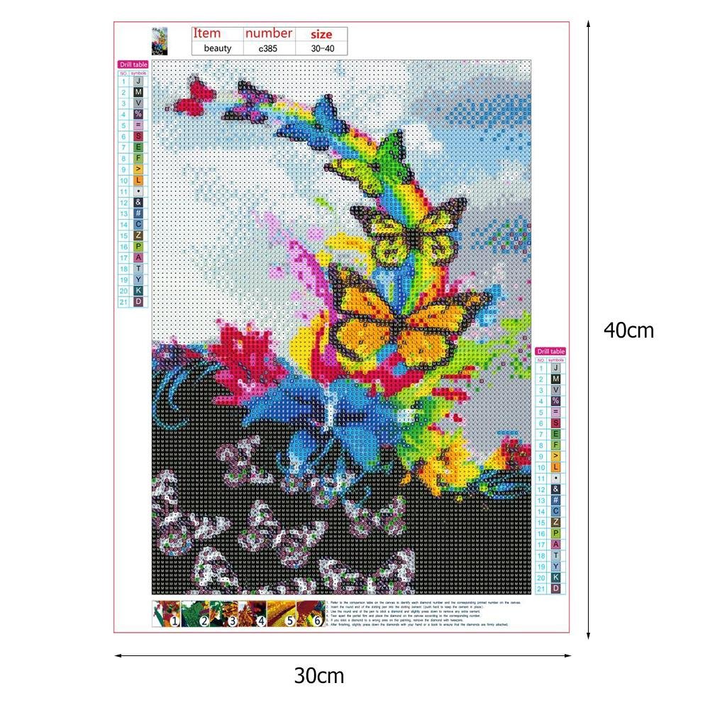 Diamond Painting - Full Round - Rainbow Butterfly