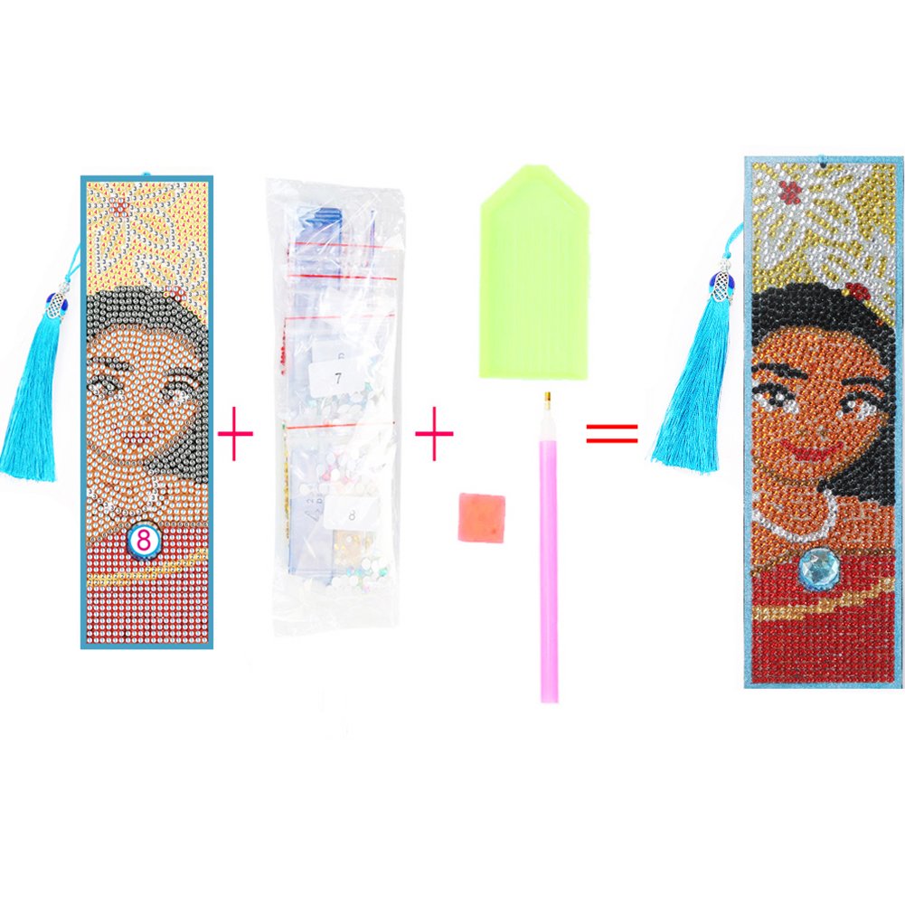 DIY Diamond Painting Bookmark with Tassel Moana